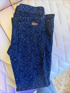Dark Blue Paisley Jeans